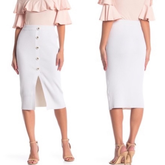 NWT Front Slit Button Mini Skirt Endless Rose Sz S